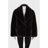 Short fur coat with buttons