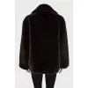 Short fur coat with buttons