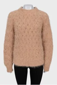 Brown sweater with long pile