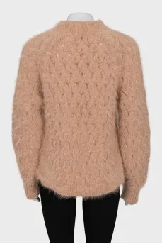 Brown sweater with long pile