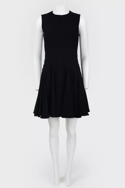 Dress with a flared sleeveless skirt