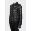 Leather jacket with lace