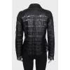 Leather jacket with lace