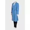 Wool wrap coat with patch pockets