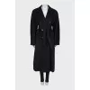 Black wool and cashmere coat with tag