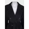 Black wool and cashmere coat with tag