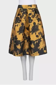 Full zipped printed skirt