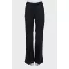 Wide-leg, straight-leg trousers with creases