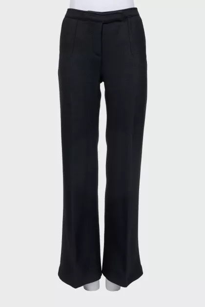Wide-leg, straight-leg trousers with creases