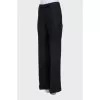 Wide-leg, straight-leg trousers with creases