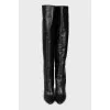 Black pointed toe over the knee boots