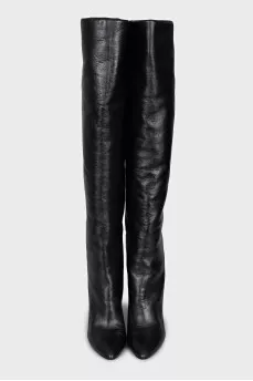 Black pointed toe over the knee boots