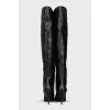Black pointed toe over the knee boots