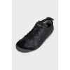 Leather lace-up sneakers