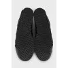 Leather lace-up sneakers