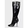Black glossy boots