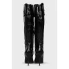 Black glossy boots