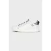 Шкіряні білі кеди з контрастним задником