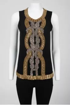Top with sequins, beads and stones