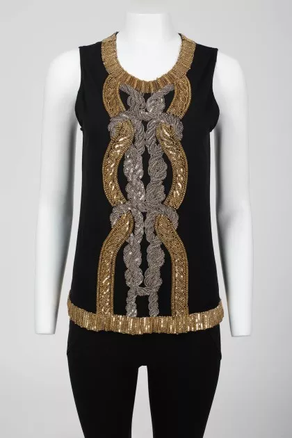 Top with sequins, beads and stones