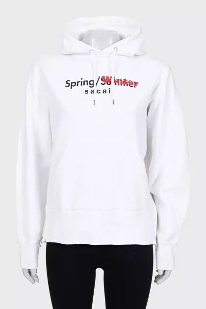 White hoodie with zippers