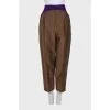 Jacket and trousers suit with shiny thread