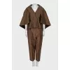Jacket and trousers suit with shiny thread