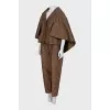 Jacket and trousers suit with shiny thread