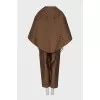 Jacket and trousers suit with shiny thread