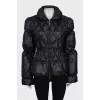 Quilted jacket with lacing