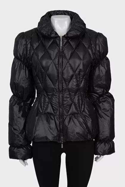 Quilted jacket with lacing