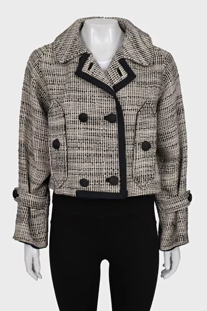 Vintage double-breasted checkered jacket