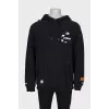 Men's black hoodie with print