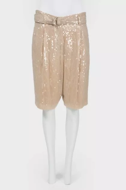 Bermuda shorts with sequins