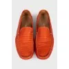 Men's orange leather loafers