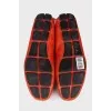 Men's orange leather loafers