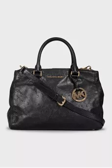 Black embossed tote