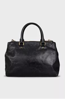 Black embossed tote