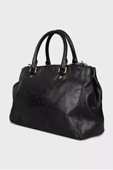Black embossed tote