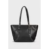 Black leather shoulder bag
