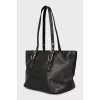 Black leather shoulder bag