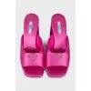 Pink high-heeled mules