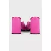 Pink high-heeled mules