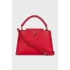 Red leather Capucines bag