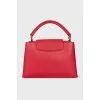 Red leather Capucines bag