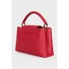 Red leather Capucines bag