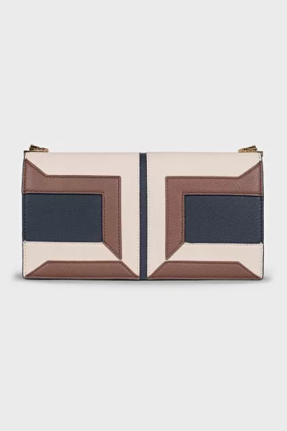 Blue faux leather crossbody bags