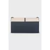 Blue faux leather crossbody bags