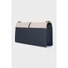Blue faux leather crossbody bags