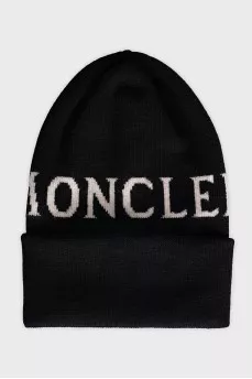 Black hat with branded print